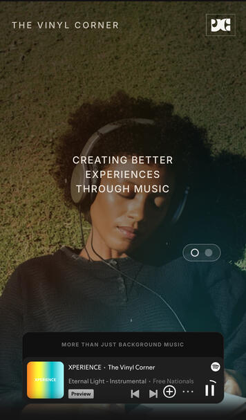 Community-powered curation. Listeners and artists can suggest tracks for specific playlists and brand projects.