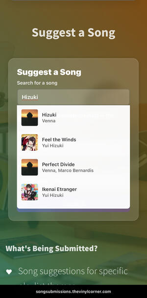 Community-powered curation. Listeners and artists can suggest tracks for specific playlists and brand projects.